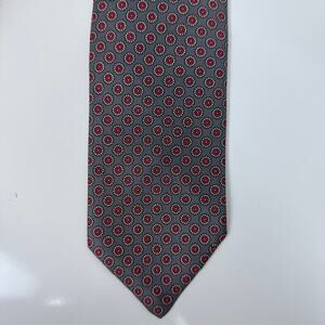 Vintage Goldwaters 100% Silk Tie Gray Red White
